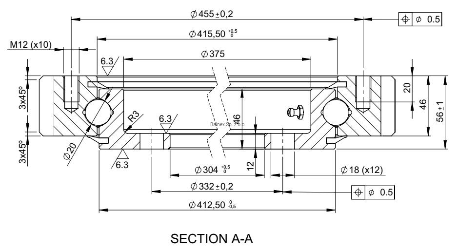 E.505.20.00.C; Łożysko o średnicy zewnętrznej 504 mm